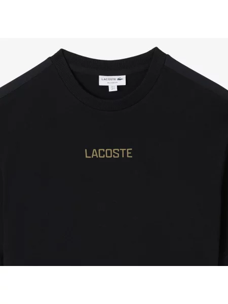 Lacoste T-Shirt Z Okrągłym Dekoltem Z Nadrukiem Loose Fit czarny