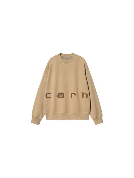 Carhartt WIP Felt Script Sweat Peanut Mężczyźni Bluzy i bluzy z kapturem Carhartt WIP Size: S brązowy