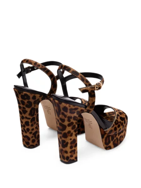 Sandale Stuart Weitzman cu platformă cu imagine cu model leopard maro