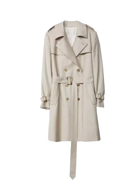 GOBI Cashmere Palton de primăvară-toamnă Women's Double Breasted Cashmere Trench Coat șampanie