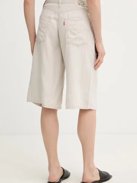 Levi's szorty lniane SUPER BAGGY LONG szare