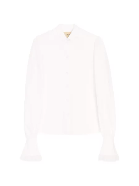 Haftowana koszula Valentino Garavani popelinowa biała