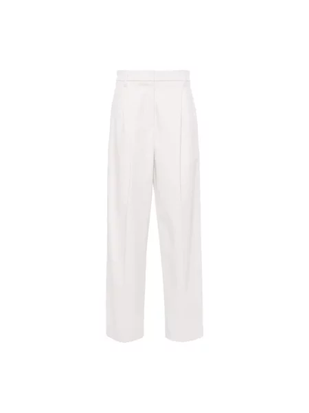 Spodnie Brunello Cucinelli z wysoką talią beżowe