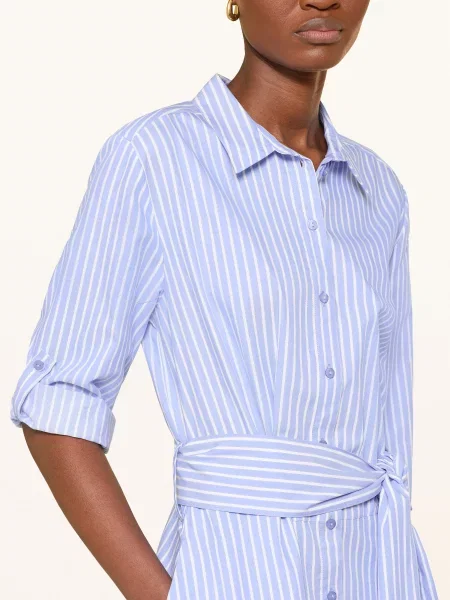 Milano Italy Sukienka Koszulowa Z Rękawami blau biała