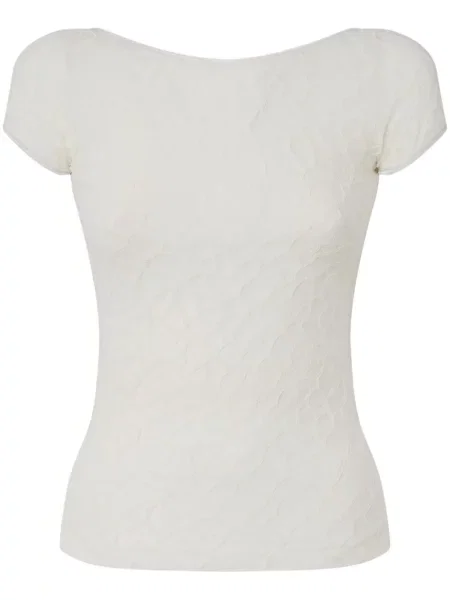 Top Pinko cu model floral din dantelă alb