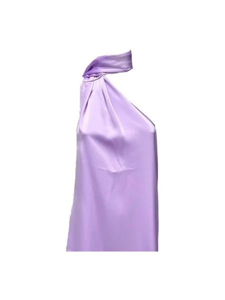 Sukienka Giulia N Couture z krótkim rękawem elegancka fioletowa