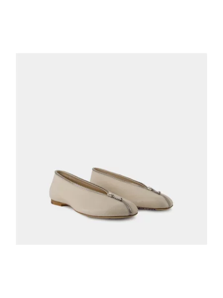 Balerinki Burberry skórzane białe