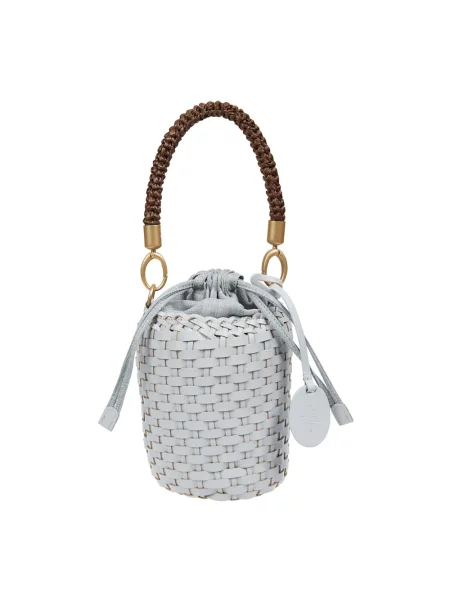 Torebka bucket Eleventy skórzana niebieska