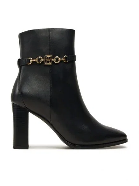 Tommy Hilfiger De piele botine cu negru