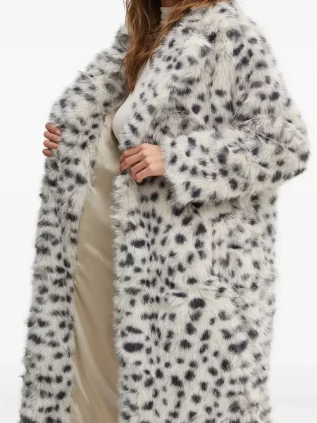 Palton Bardot cu imagine cu model leopard gri