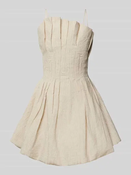 Sukienka mini z mieszanki lnu i bawełny model ‘BRINDA’ Copenhagen Muse biała