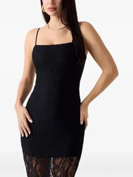 Μάξι φόρεμα Guess με δαντέλα μαύρο