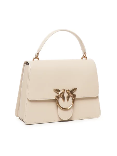Torebka crossbody Pinko skórzana beżowa