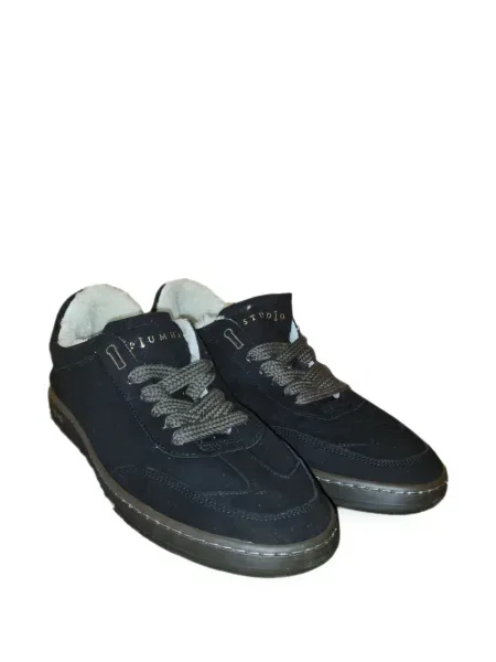 Sneakerși Piumha Studio cu blană negru