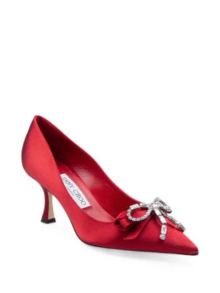 Pantofi cu toc Jimmy Choo cu funde roșu