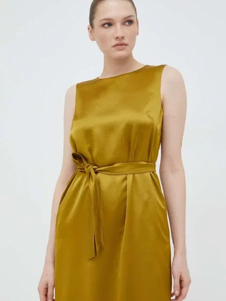 Weekend Max Mara rochie midi drept galben