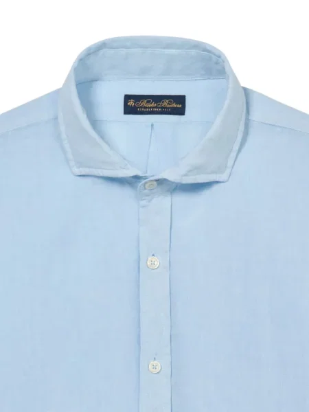 Λινό πουκάμισο Brooks Brothers απλωμένο γιακά μπλε