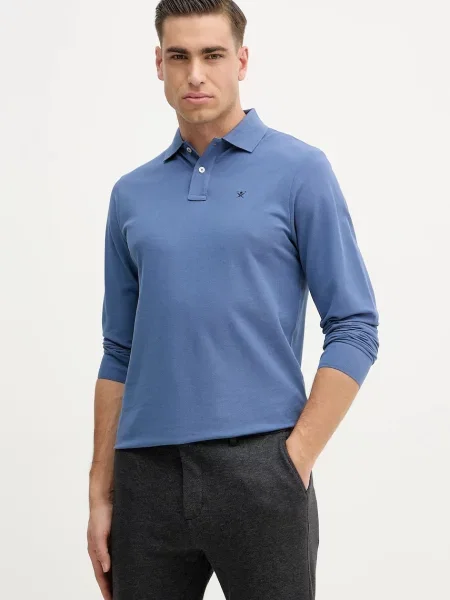 Tricou mânecă lungă Hackett London albastru