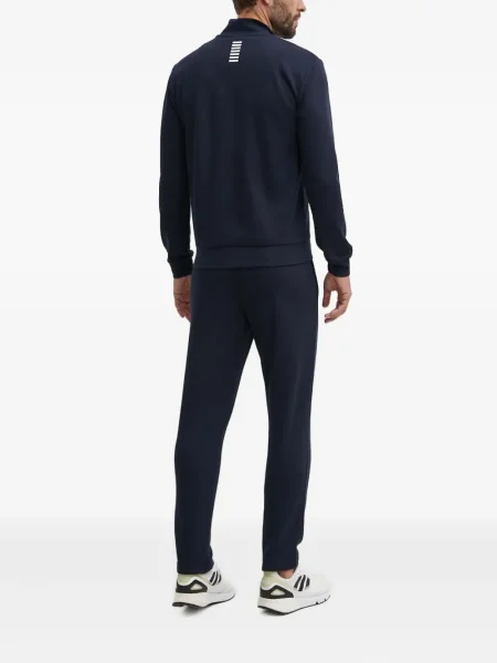 Суичър с цип Ea7 Emporio Armani с автограф синьо