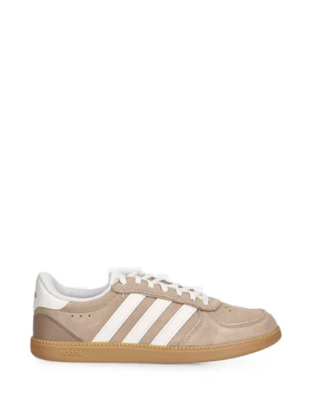 Ριγέ τρέξιμο μπουφάν Adidas με αυτόγραφο καφέ
