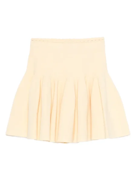 Mini fusta plisata Sandro tricotate plisată galben