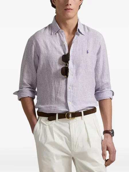 Дълго мрежеста тениска Polo Ralph Lauren с кръгло деколте зелено