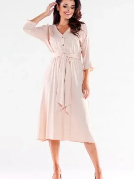Midi obleka Awama roza