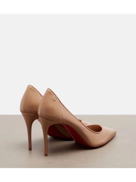 Pantofi cu toc Christian Louboutin din piele bej