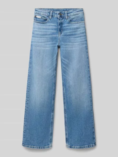 Jeansy o szerokim kroju z naszywką z logo model ‘Authentic’ Calvin Klein Jeans niebieskie