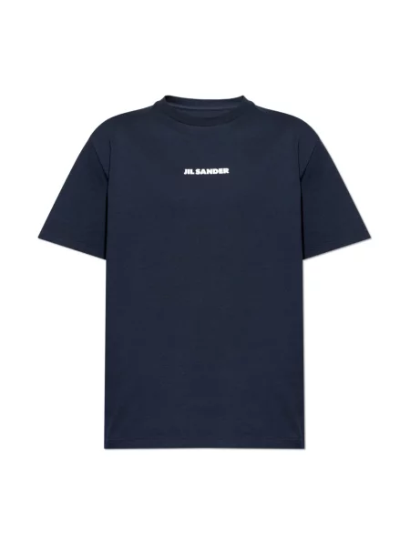 Koszulka Jil Sander z logo niebieska