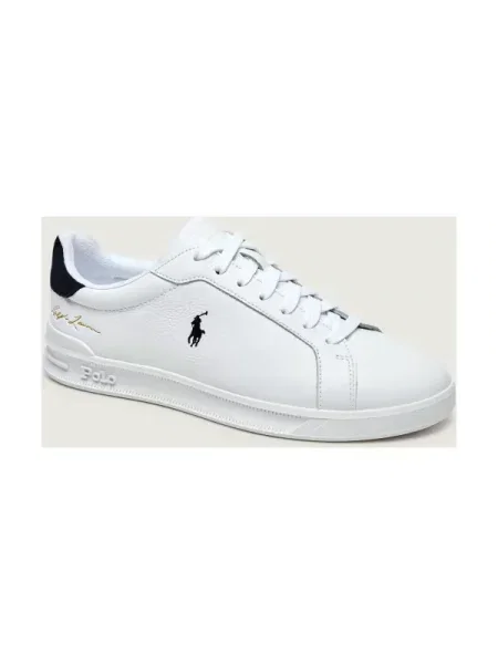 POLO RALPH LAUREN Teniși din piele Heritage Court | piele întoarsă alb