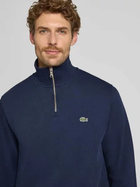 Lacoste Bluza Mężczyźni niebieski jednolity 3 granatowa