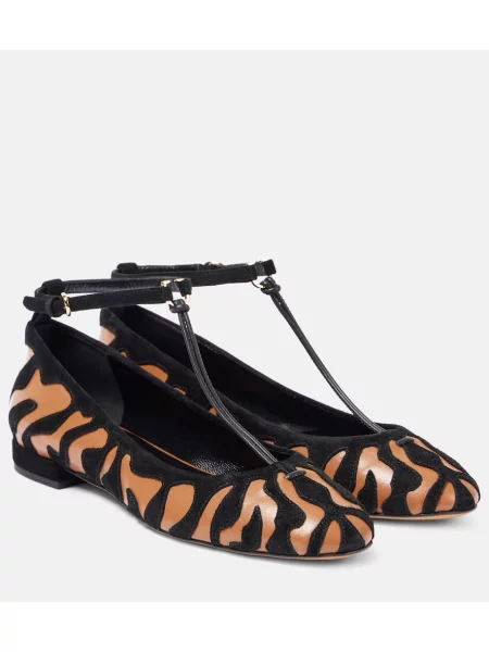 Usnjene balerinke Ulla Johnson s potiskom z živalskim vzorcem