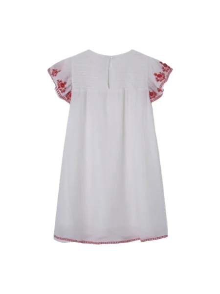 Rochie din denim copii Pepe Jeans alb