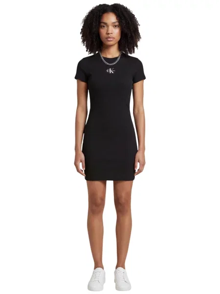 Rochie din denim Calvin Klein Jeans negru