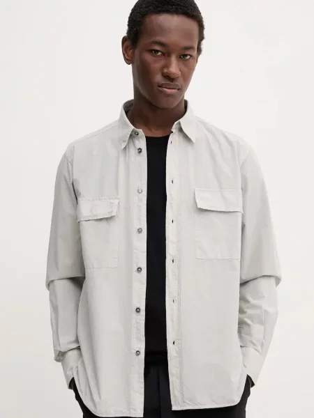 Košulja BARENA VENEZIA Camicia Mola za muškarce regular s klasičnim ovratnikom siva