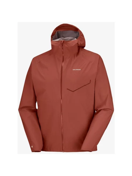 Kurtka z kapturem Salomon Bonatti Waterproof ceglasty S czerwony