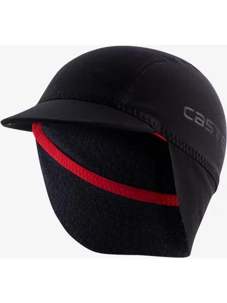 Czapka Castelli Nano Thermal czarno-czerwona czarna