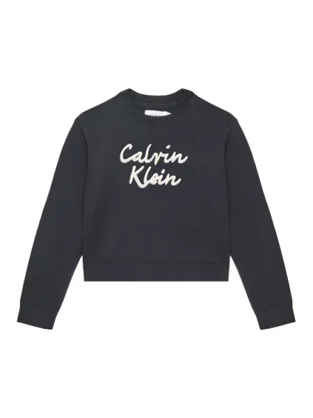 Calvin Klein Mikina Se Třpytivou Přízí černá