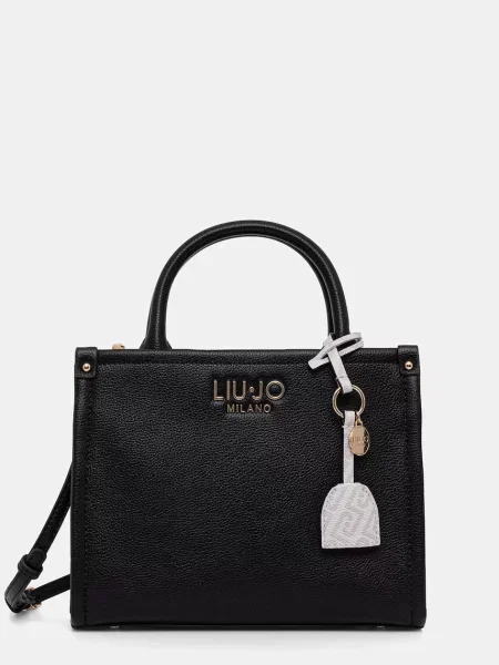 Torba typu tote z aplikacją z logo Model Ridhi' Liu Jo White czarna