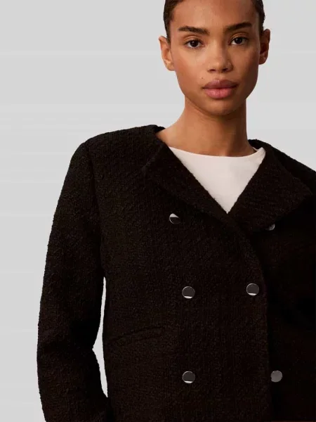 Żakiet krótki o kroju regular fit z dodatkiem wełny Calvin Klein Womenswear czarna