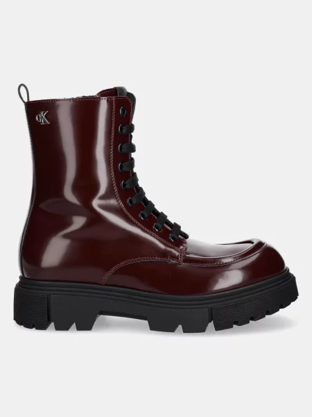 Calvin Klein Pohodni čevlji Tronchetto Allacciato Bordo rdeča