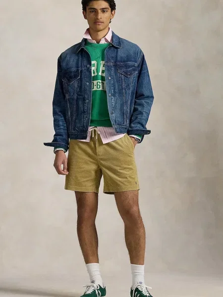 Джинсов къс панталон Polo Ralph Lauren тъмносиньо зелено