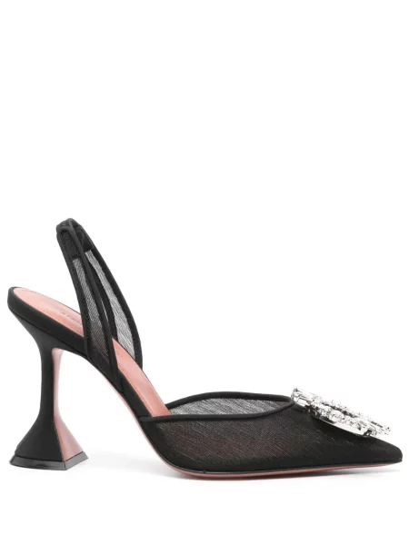 Pantofi cu toc Amina Muaddi slingback negru