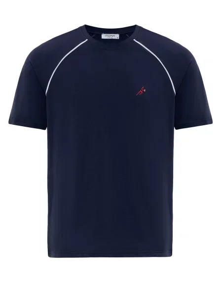 Moxx Paris Tricou albastru marin / roșu deschis alb
