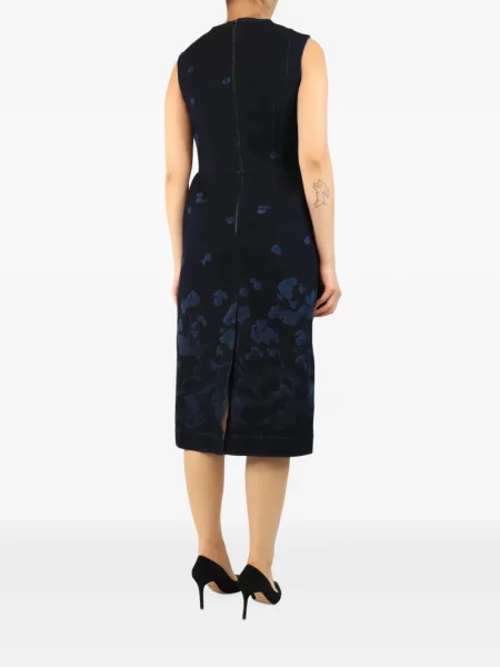 Rochie midi Erdem cu model floral cu imagine albastru
