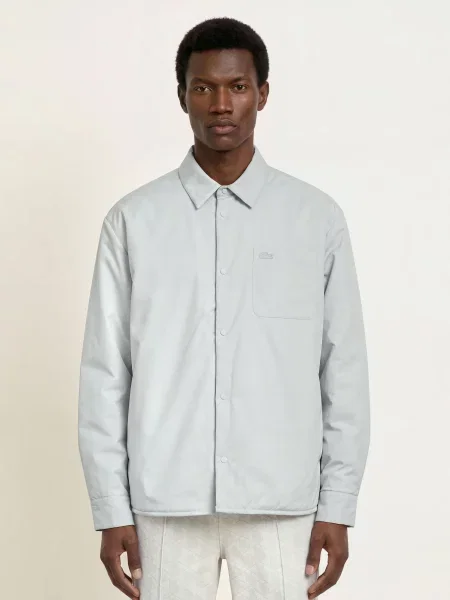 Lacoste Svrchní Košile světle šedá