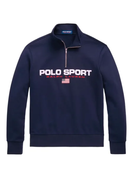Haftowane szorty jeansowe Polo Ralph Lauren skórzane na ramiączkach niebieskie