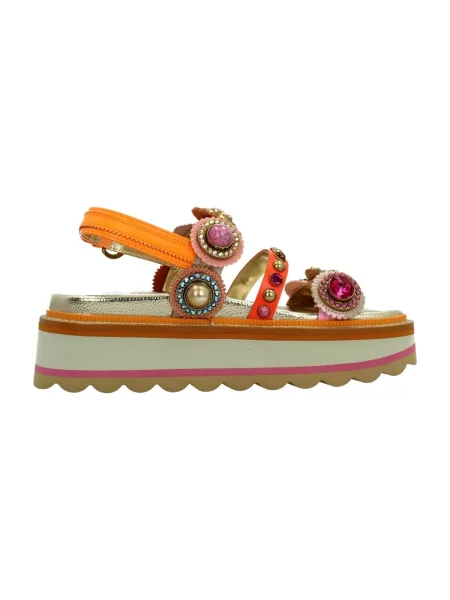 Kurt Geiger London sandale cu platformă pentru femei din piele Octavia Sling Flatform portocaliu