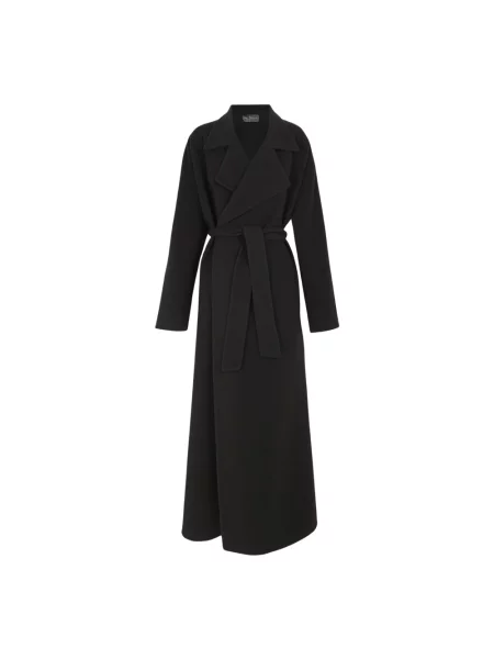 Długi płaszcz Cortana wełniany czarny